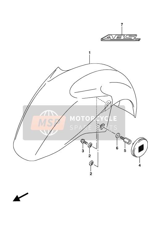 Suzuki UH125A BURGMAN 2017 Garde-boue avant pour un 2017 Suzuki UH125A BURGMAN